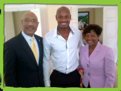 Asafa with Governor General & 1st-lady